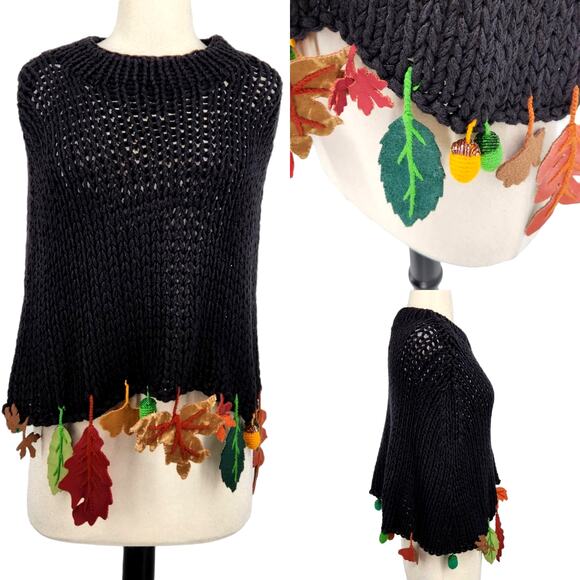 Vintage Michael Simon Knit Cape Unique! - Picture 7 of 7